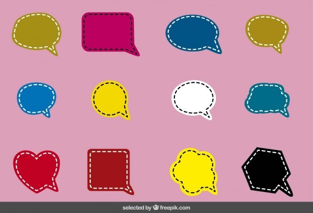 Colorful swing speech bubbles collection