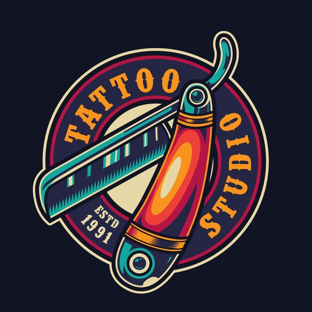 Colorful tattoo studio logotype