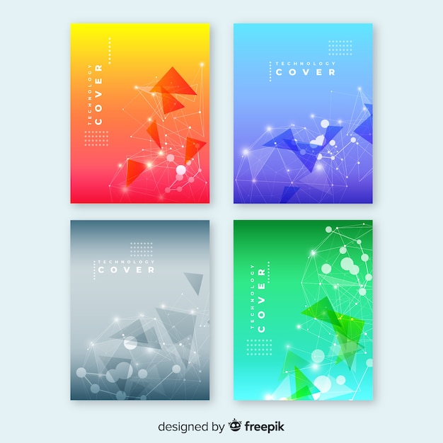 Free vector colorful technology brochure collection