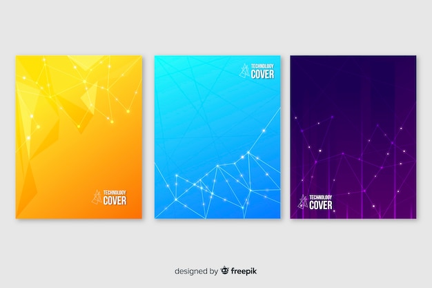 Free vector colorful technology brochure set