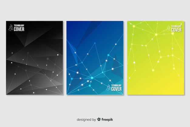 Free vector colorful technology brochure set