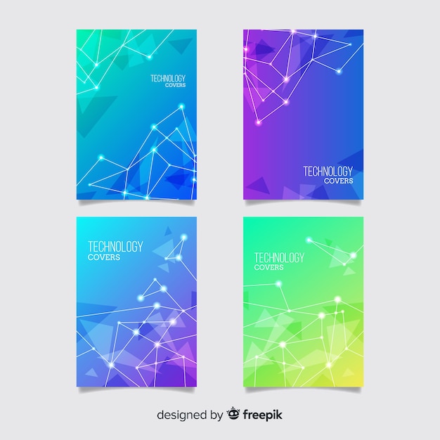 Free vector colorful technology brochure template collection