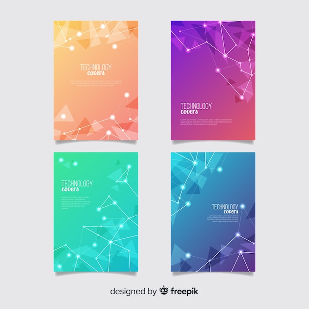 Free vector colorful technology brochure template collection