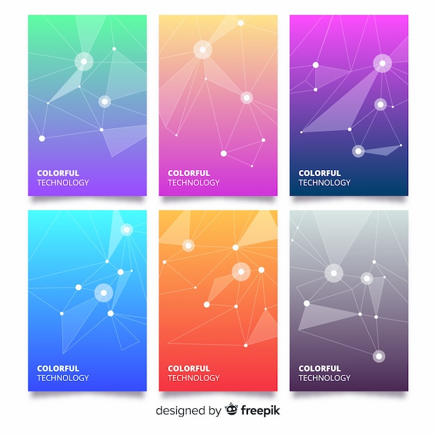 Colorful technology brochure template collection