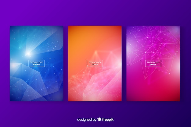 Free vector colorful technology cover collection
