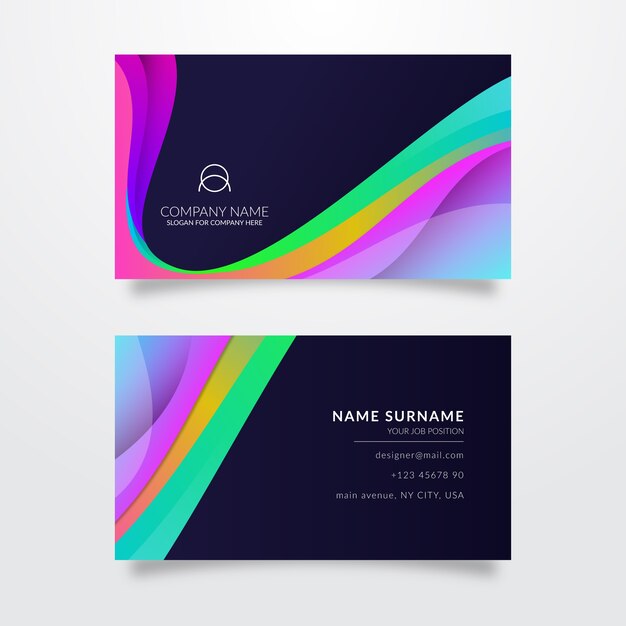 Colorful template for business card