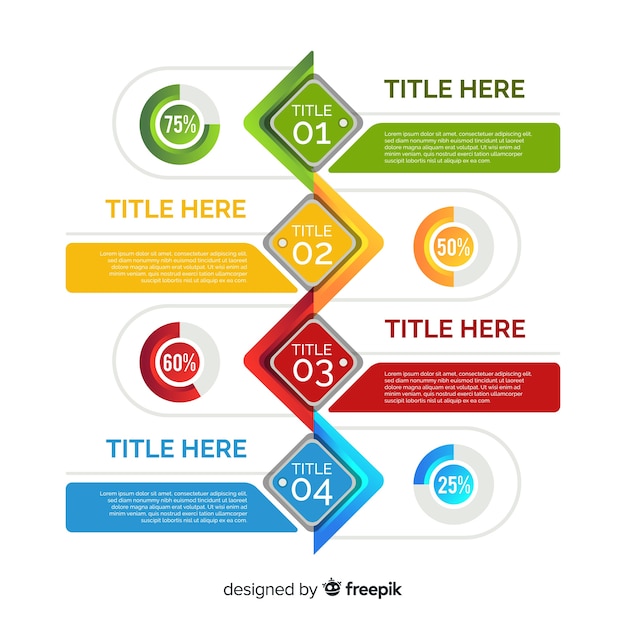 Infographic 단계의 화려한 템플릿