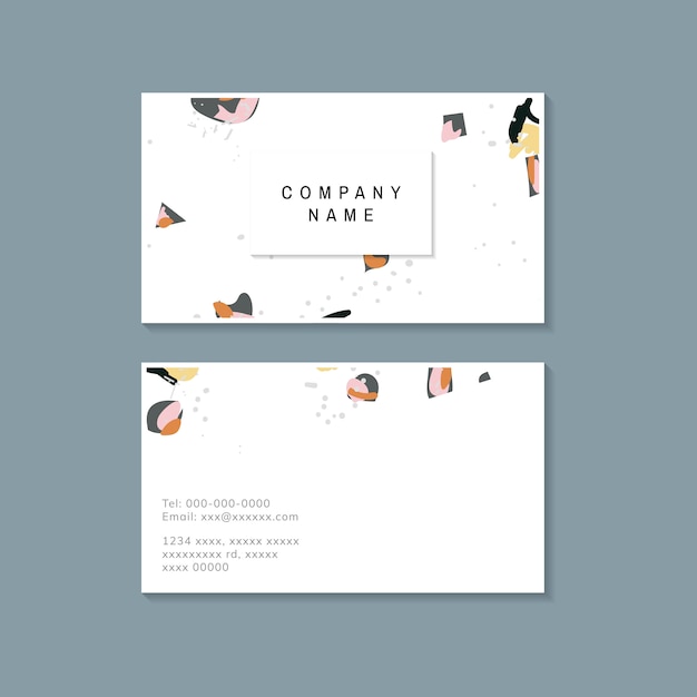 Colorful terrazzo pattern business card vector