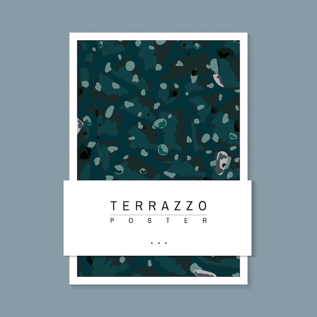 Colorful terrazzo pattern poster vector