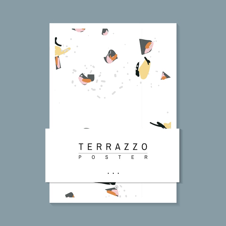 Free Vector colorful terrazzo pattern poster vector