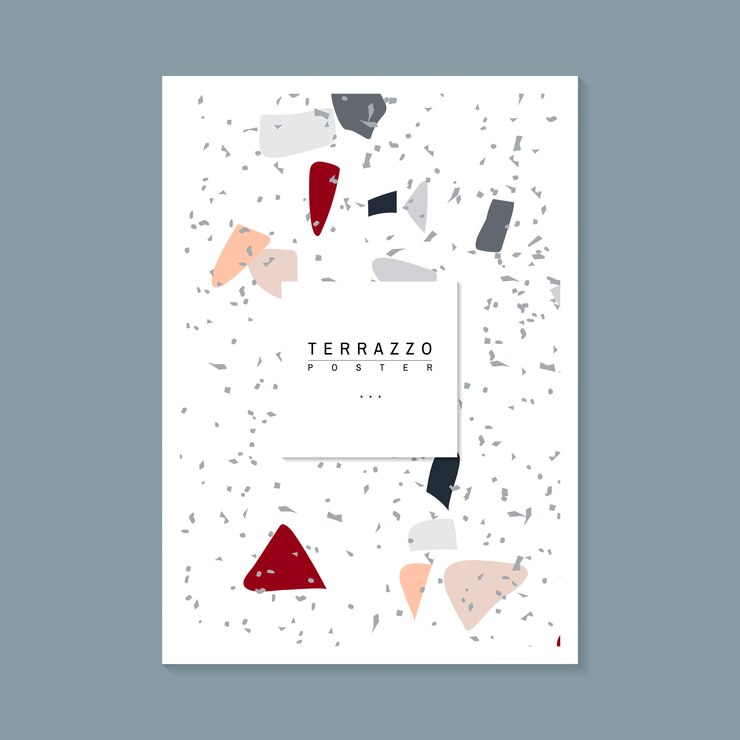 Free Vector colorful terrazzo pattern poster vector