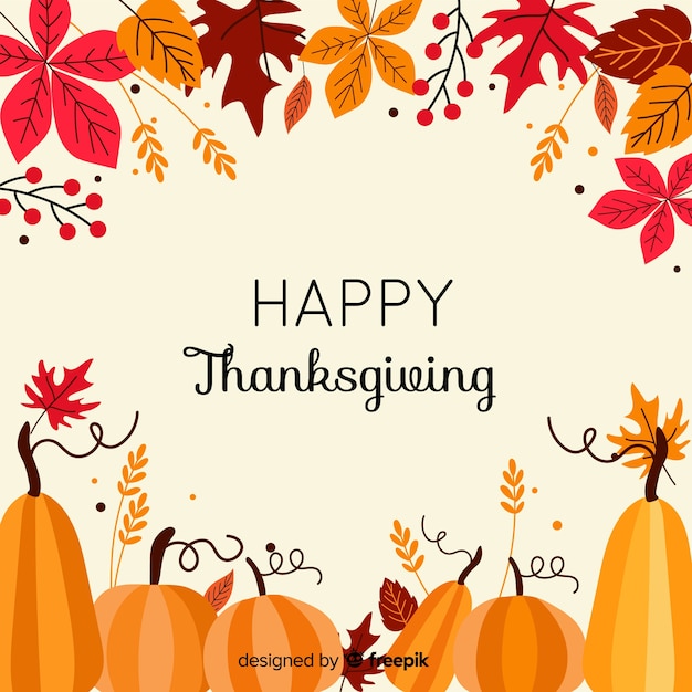 Free vector colorful thanksgiving background in flat design