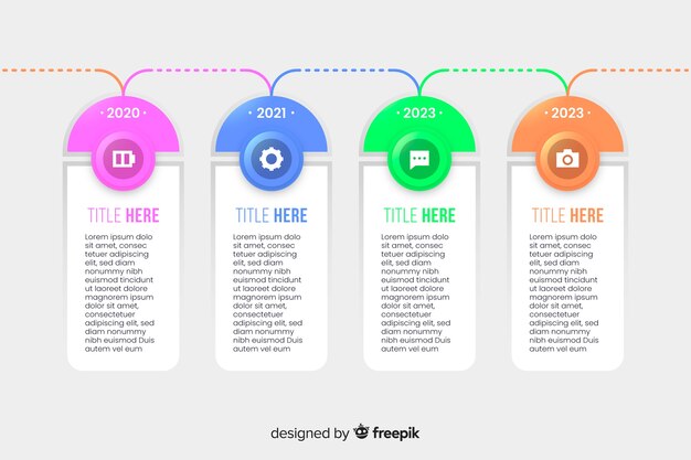 평면 디자인에 화려한 타임 라인 infographic