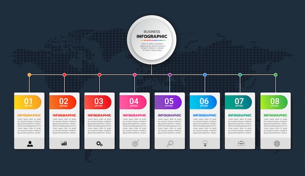 Colorful timeline infographic template Premium Vector
