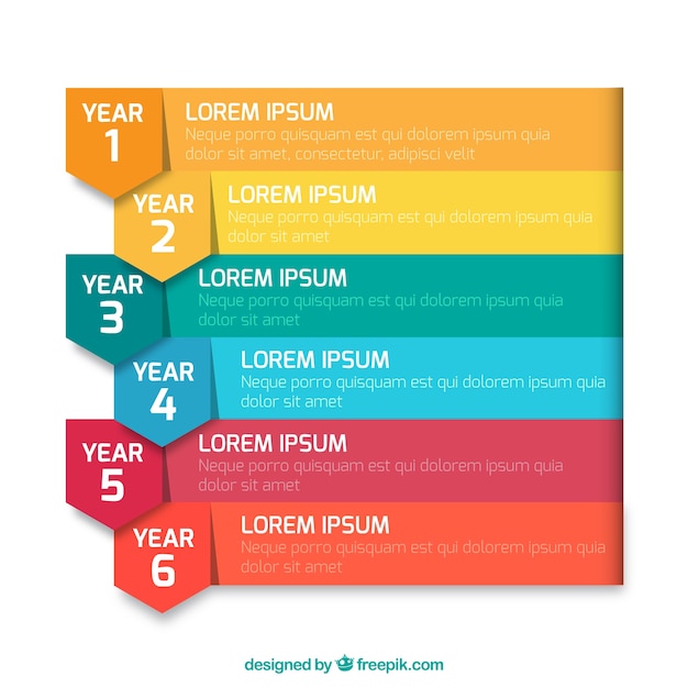 Colorful timeline infographic with different options