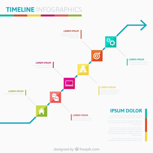 화려한 타임 라인 infographic