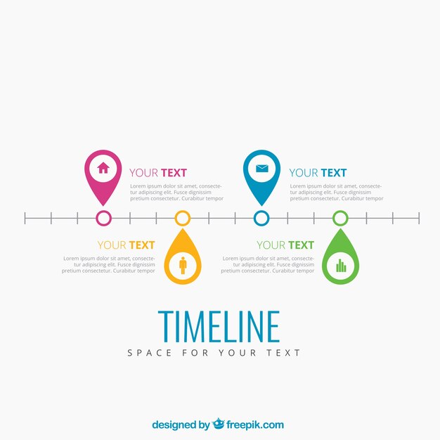 Colorful timeline infographic