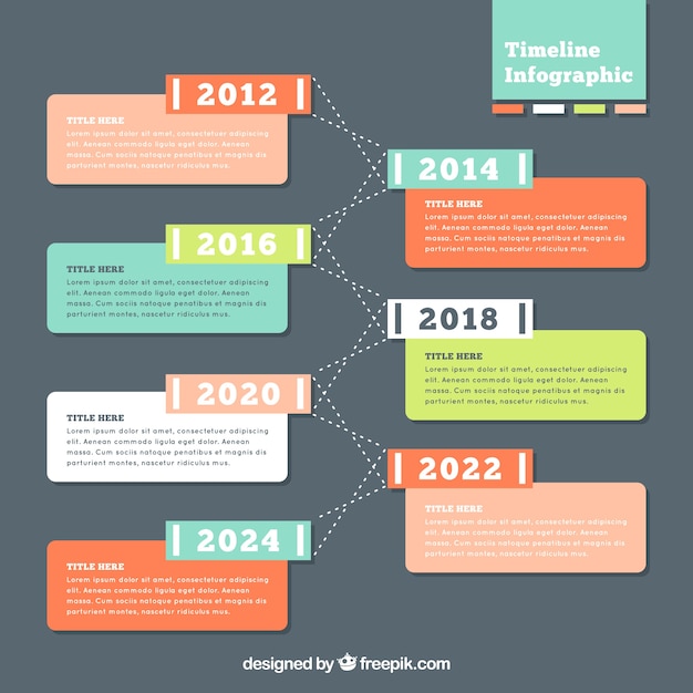 Free vector colorful timeline infographic