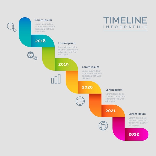 Timeline colorato infografica