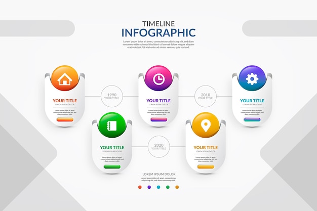 화려한 타임 라인 infographic