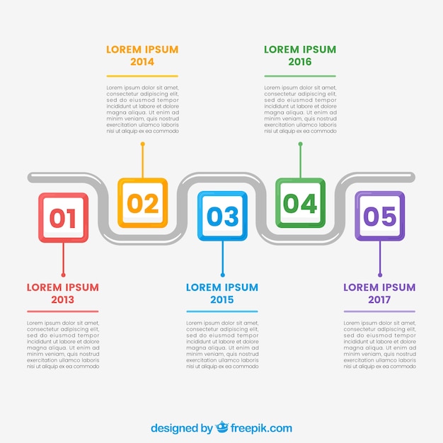 Colorful timeline template