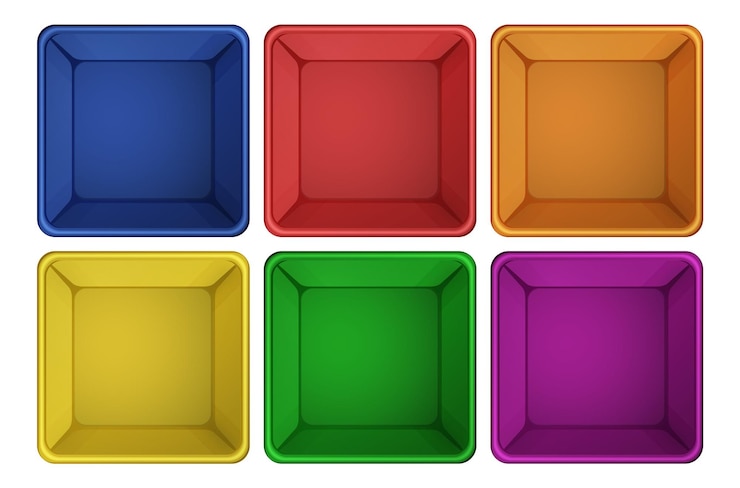 Free Vector colorful top view of square container
