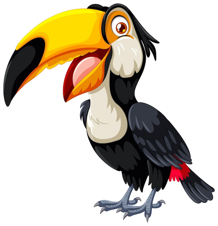Free Vector colorful toucan cartoon illustration