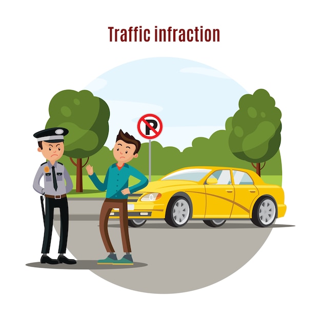 Free vector colorful traffic violation concept