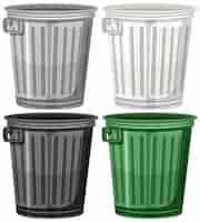 Free vector colorful trash bins vector set