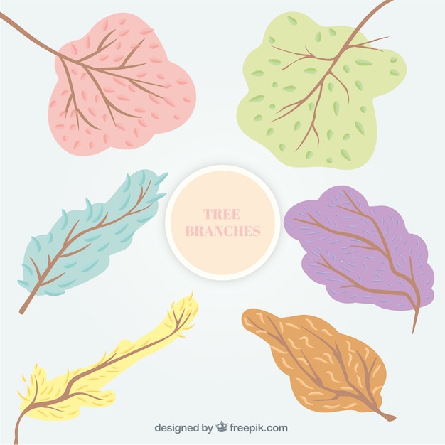 Free vector colorful tree branches