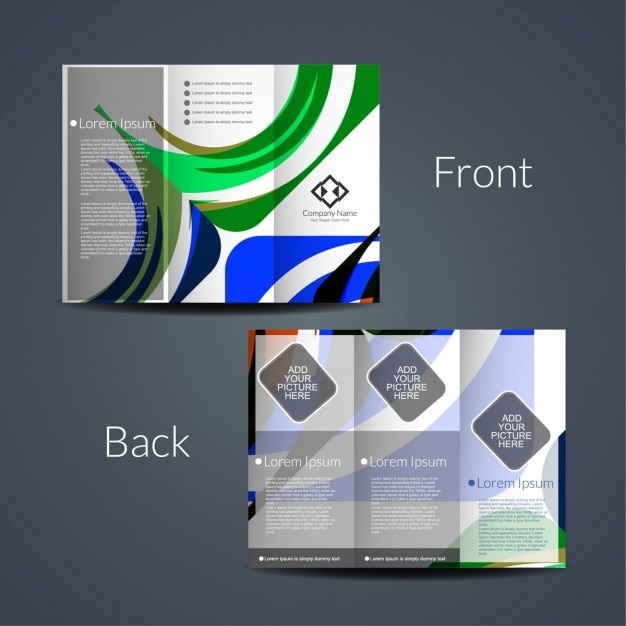 Free vector colorful tri fold brochure design