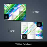 Free vector colorful tri fold brochure