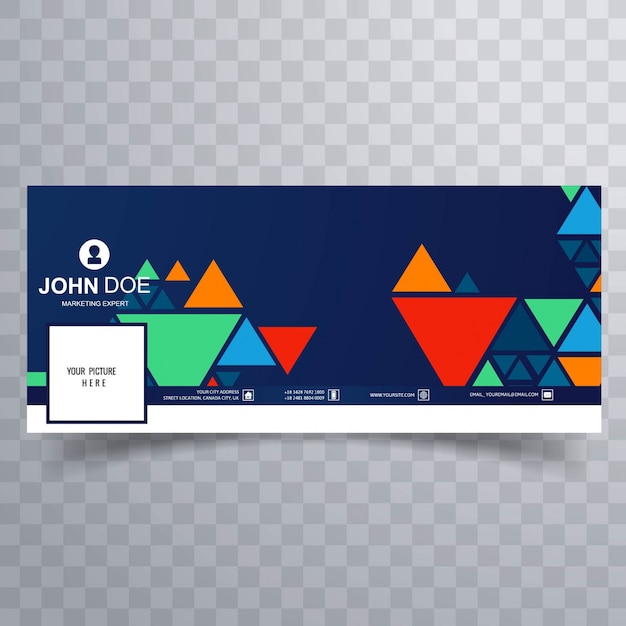 Colorful triangle facebook banner for timeline