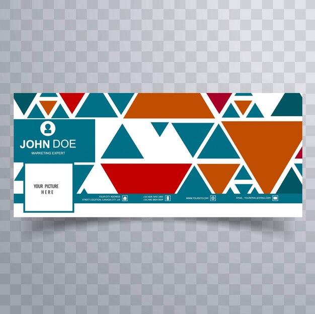 Colorful triangular facebook banner