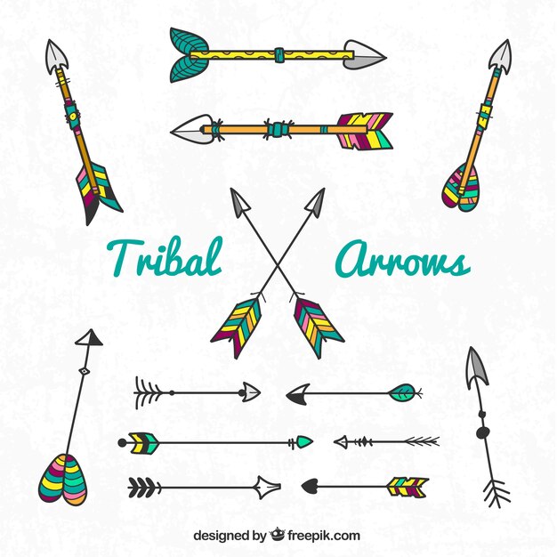 Free vector colorful tribal arrows