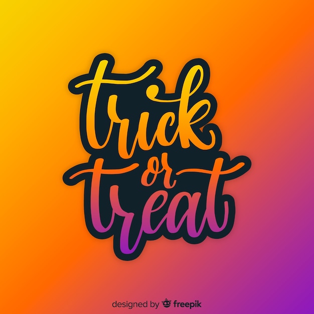 Colorful trick or treat lettering