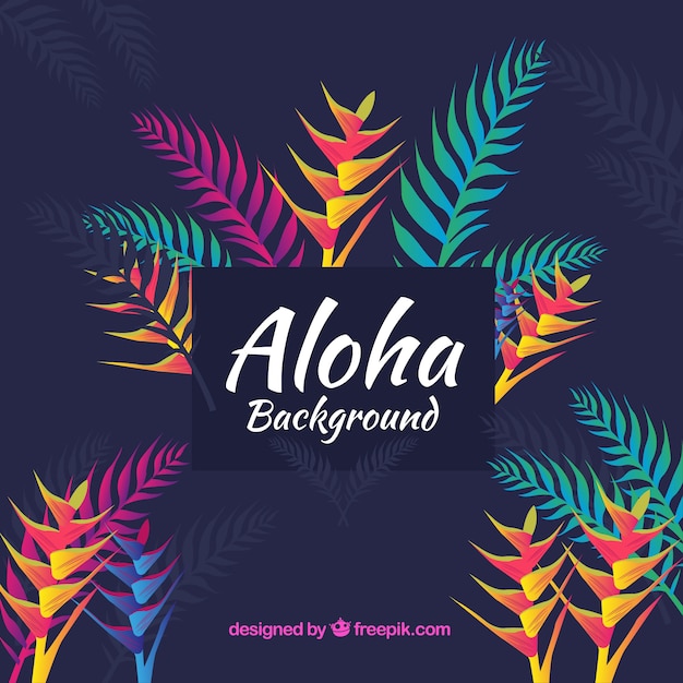 Colorful tropical background with flat design