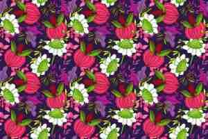 Free vector colorful tropical floral pattern