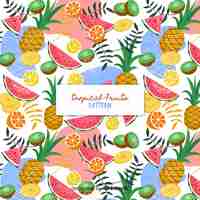 Free vector colorful tropical fruits pattern