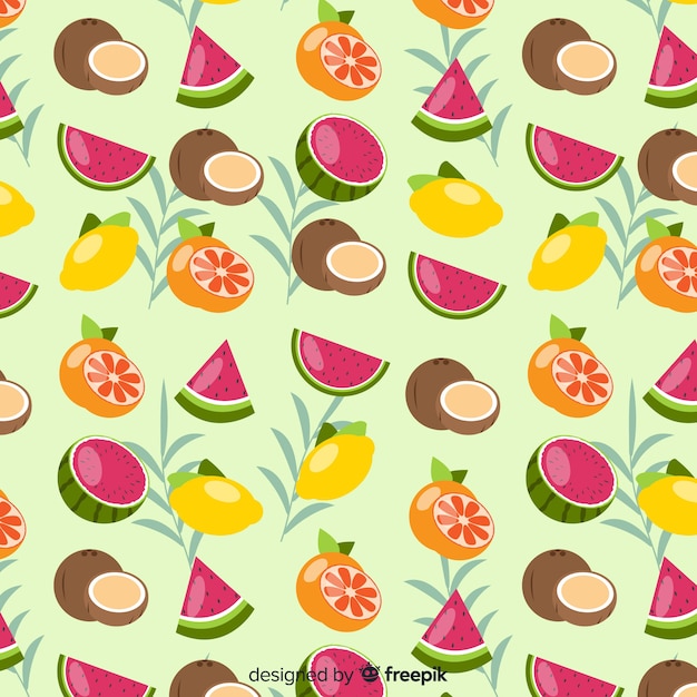 Colorful tropical fruits pattern