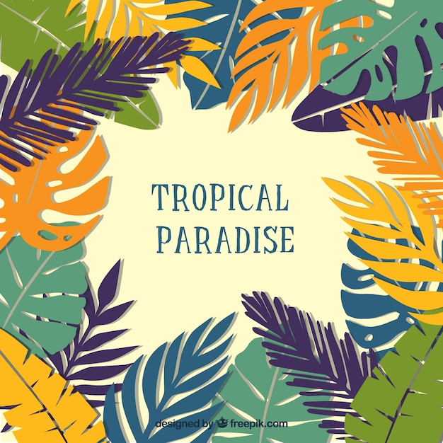 Colorful tropical leaves background