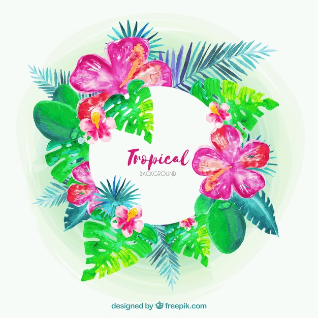 Colorful tropical leaves background