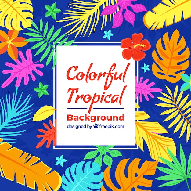 Free vector colorful tropical leaves background