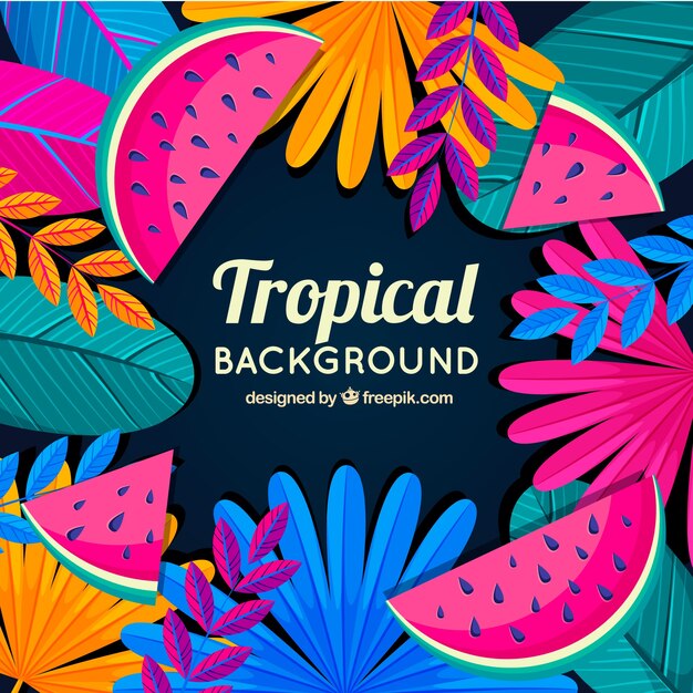 Colorful tropical leaves background