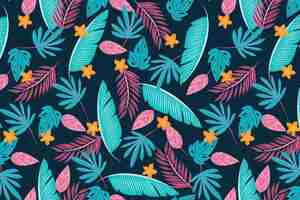 Free vector colorful tropical leaves background