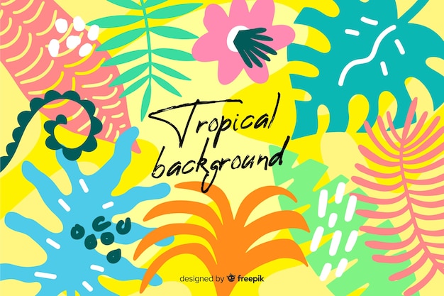 Free vector colorful tropical leaves background