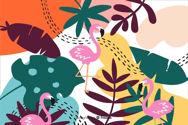 Colorful tropical plants background