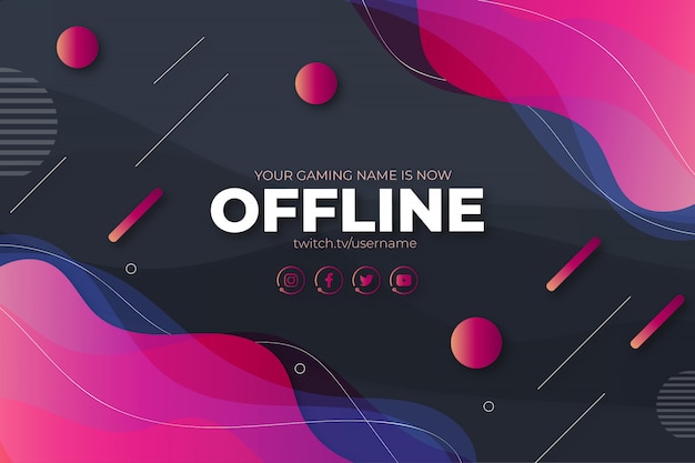 Красочный баннер Twitch Design Offline