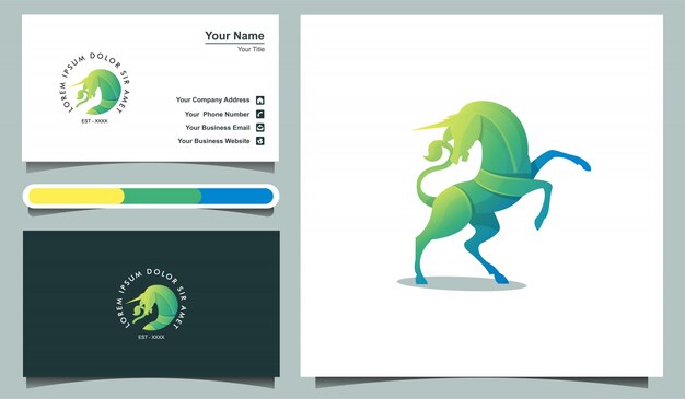 Download Free Colorful Unicorn Logo Template And Business Card Design Template Use our free logo maker to create a logo and build your brand. Put your logo on business cards, promotional products, or your website for brand visibility.