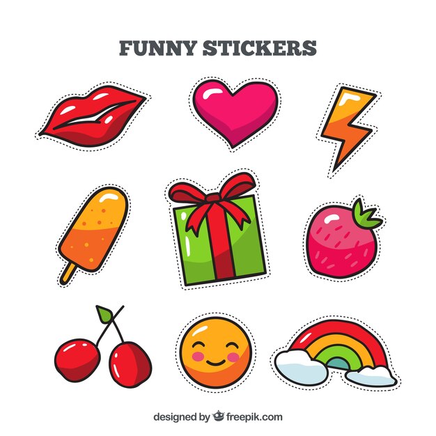Colorful variety of fun stickers